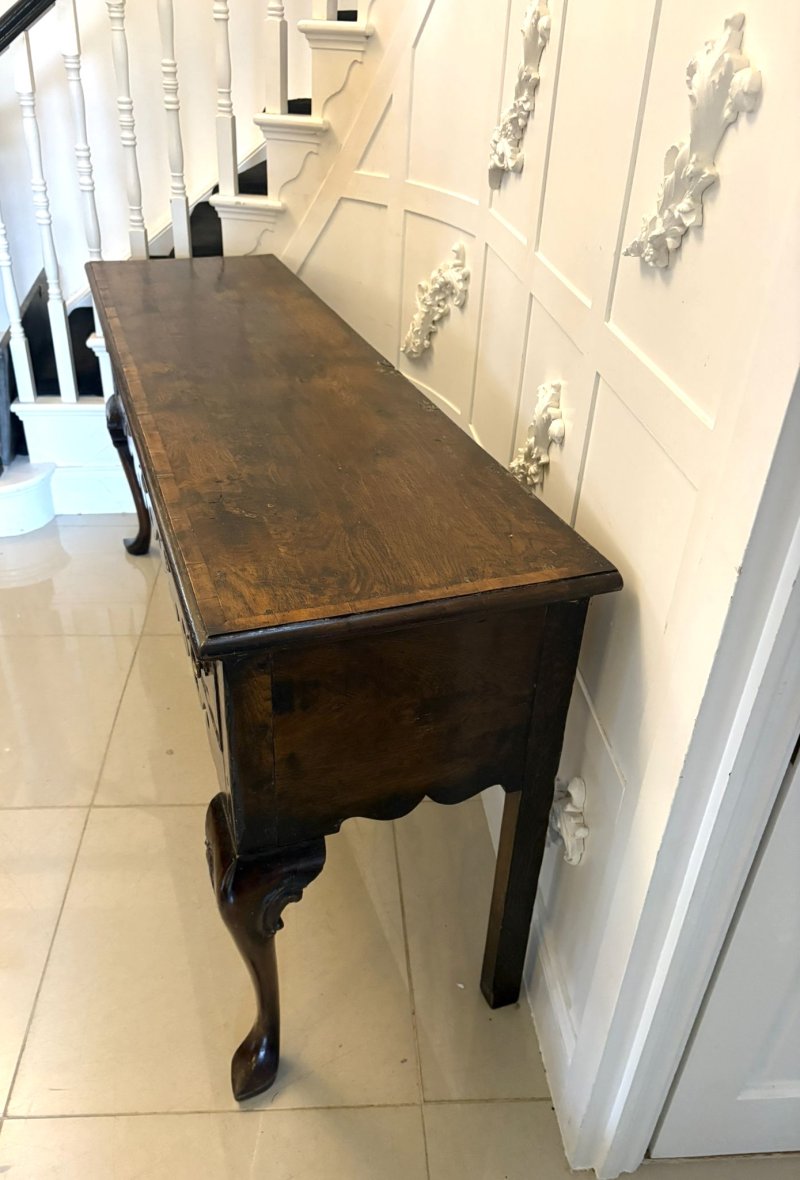 Antique Georgian Style Oak Dresser Base Sideboard Cabriole Leg Console Table - Image 5